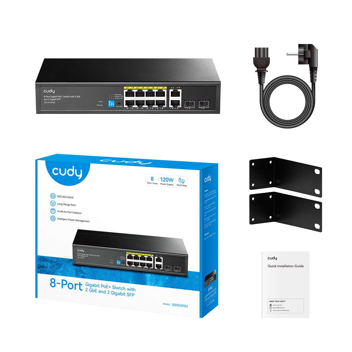 cudy-gs1010ps2-2-0-8-port-gigabit-poe-switch-120w-sfp image 2