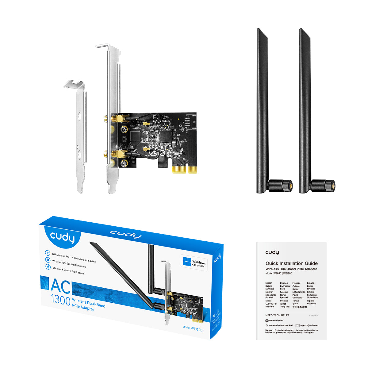 cudy-we1300-ac1300-wlan-pci-e-adapter-dual-band image 3