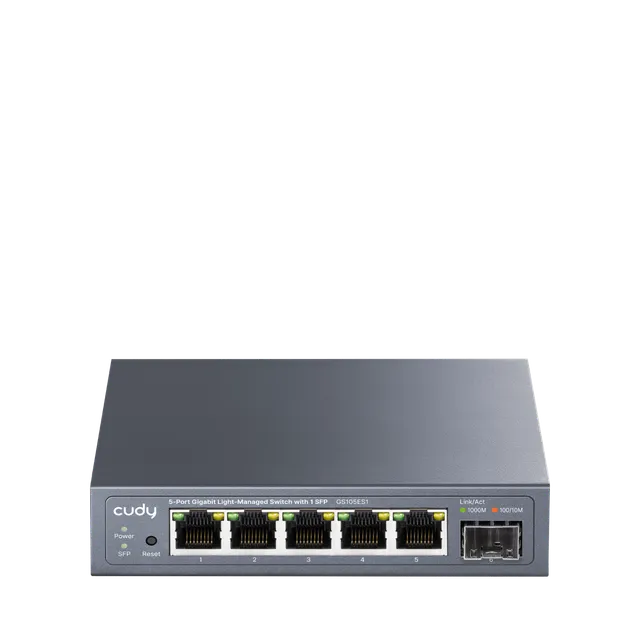 cudy-gs105es1-switch-5-port-gigabit-managed-1x-sfp image 1