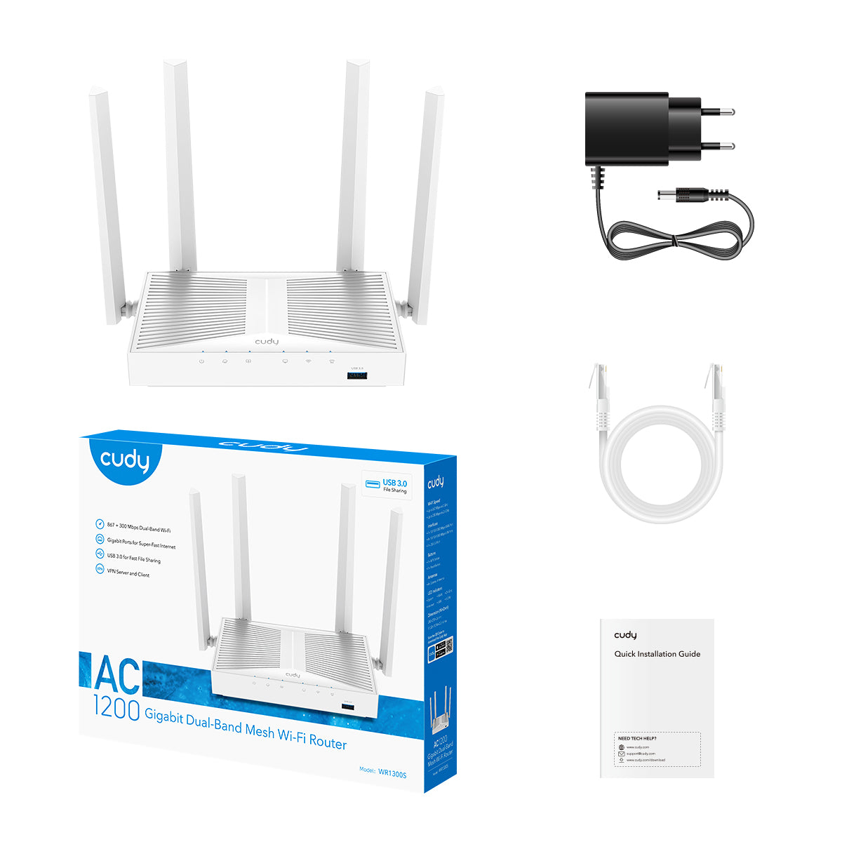 cudy-wr1300s-1-0-wlan-router-ac1200-gigabit-mit-usb image 3