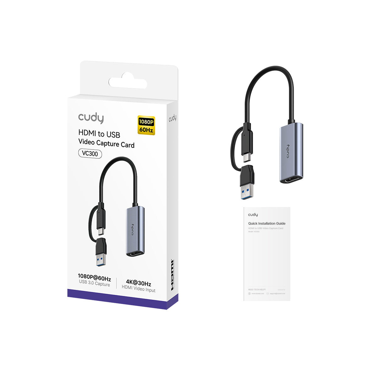 cudy-vc300-hdmi-usb-video-capture-card-1080p60-4k-eingang image 2