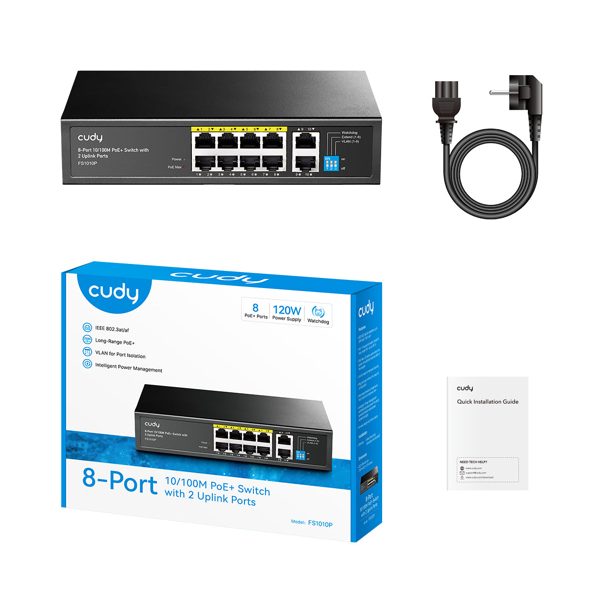 cudy-fs1010p-poe-switch-8-port-fast-mit-uplink image 2