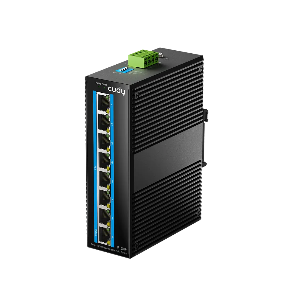 cudy-if1008p-8-port-industrial-poe-switch-10-100 image 1