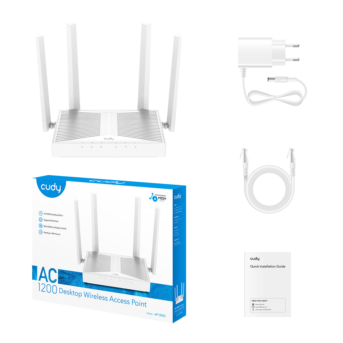 cudy-ap1300d-ac1200-wlan-access-point-desktop-wand image 3
