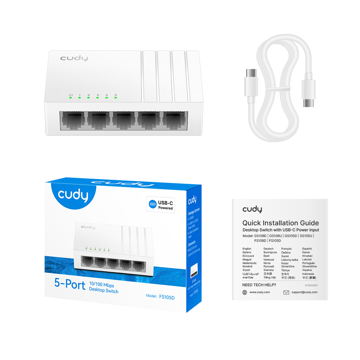 cudy-fs105d-5-port-switch-10-100-mbps-desktop-usb-c image 4