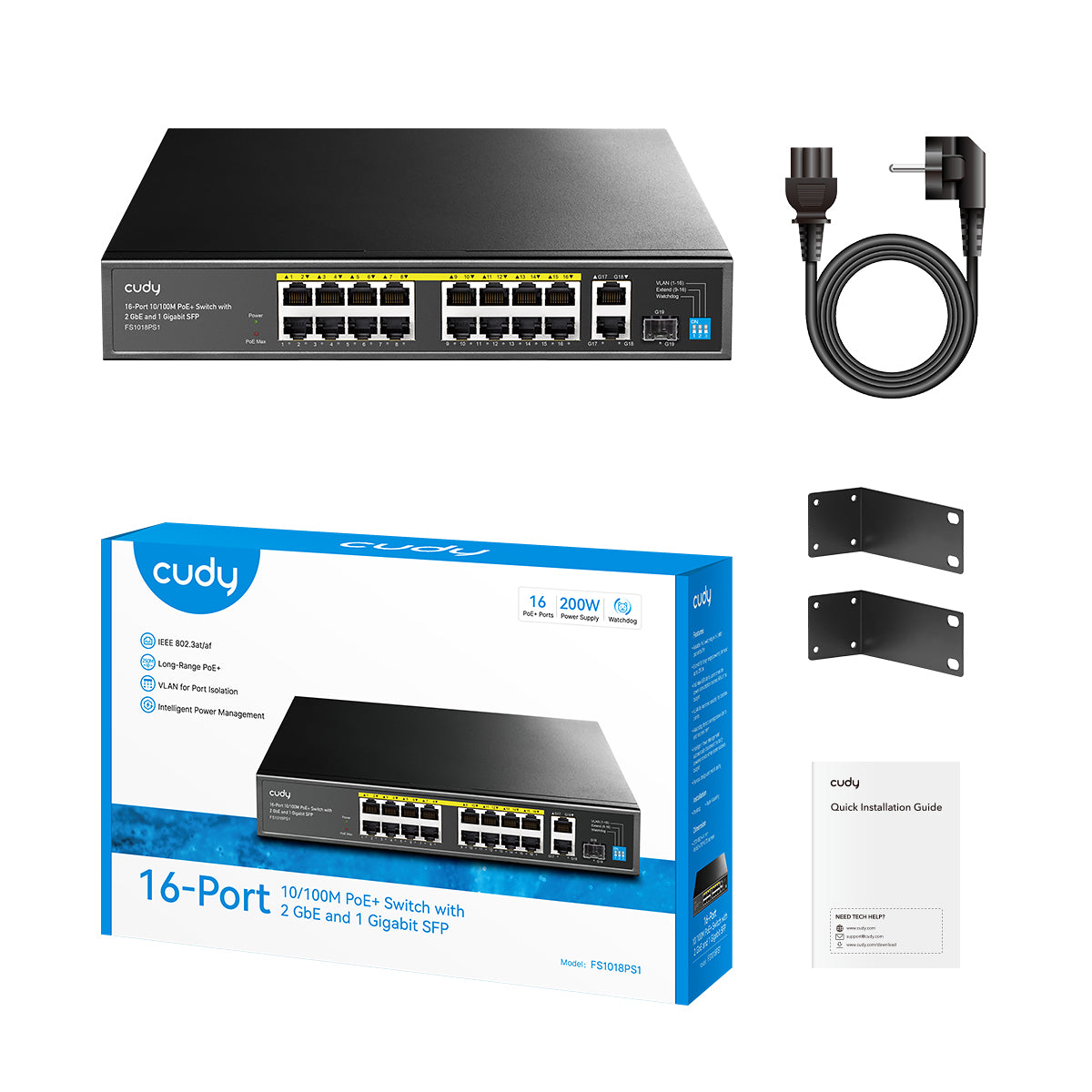 cudy-fs1018ps1-16-port-poe-switch-2xgbe-1xsfp-200w image 2