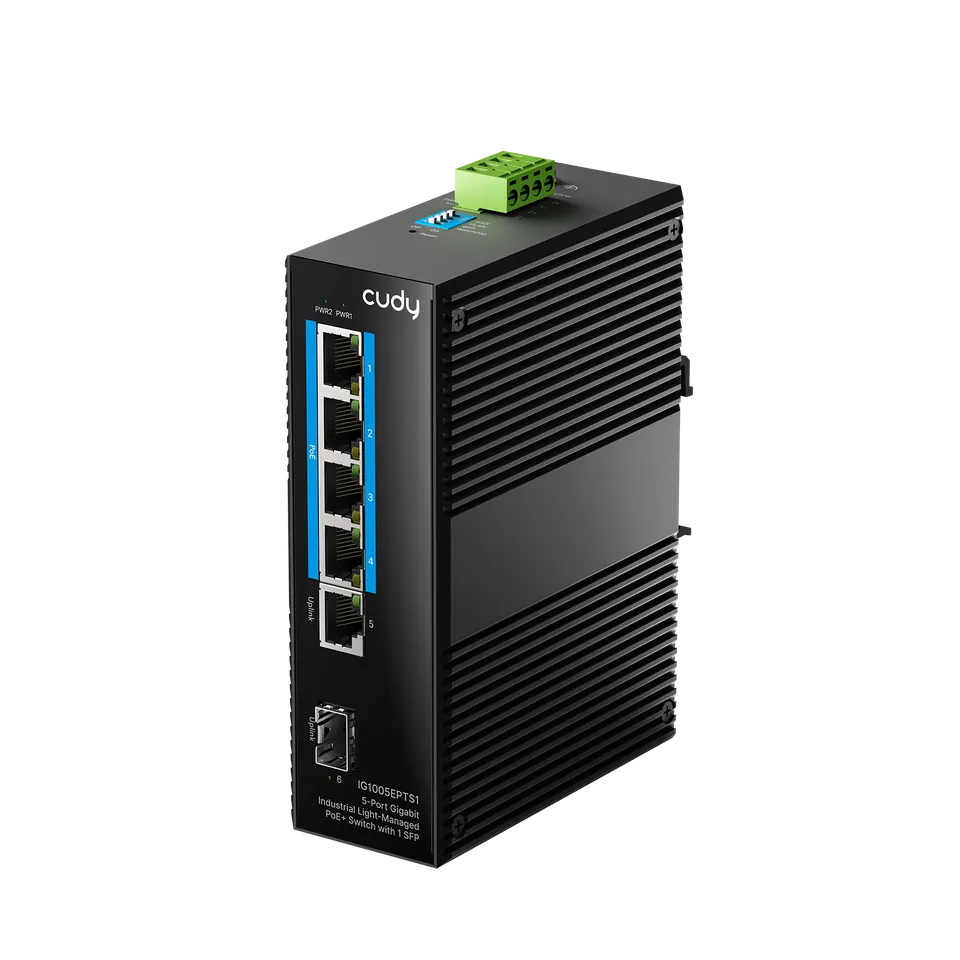 cudy-ig1005epts1-5-port-gigabit-poe-industrial-switch-sfp image 1