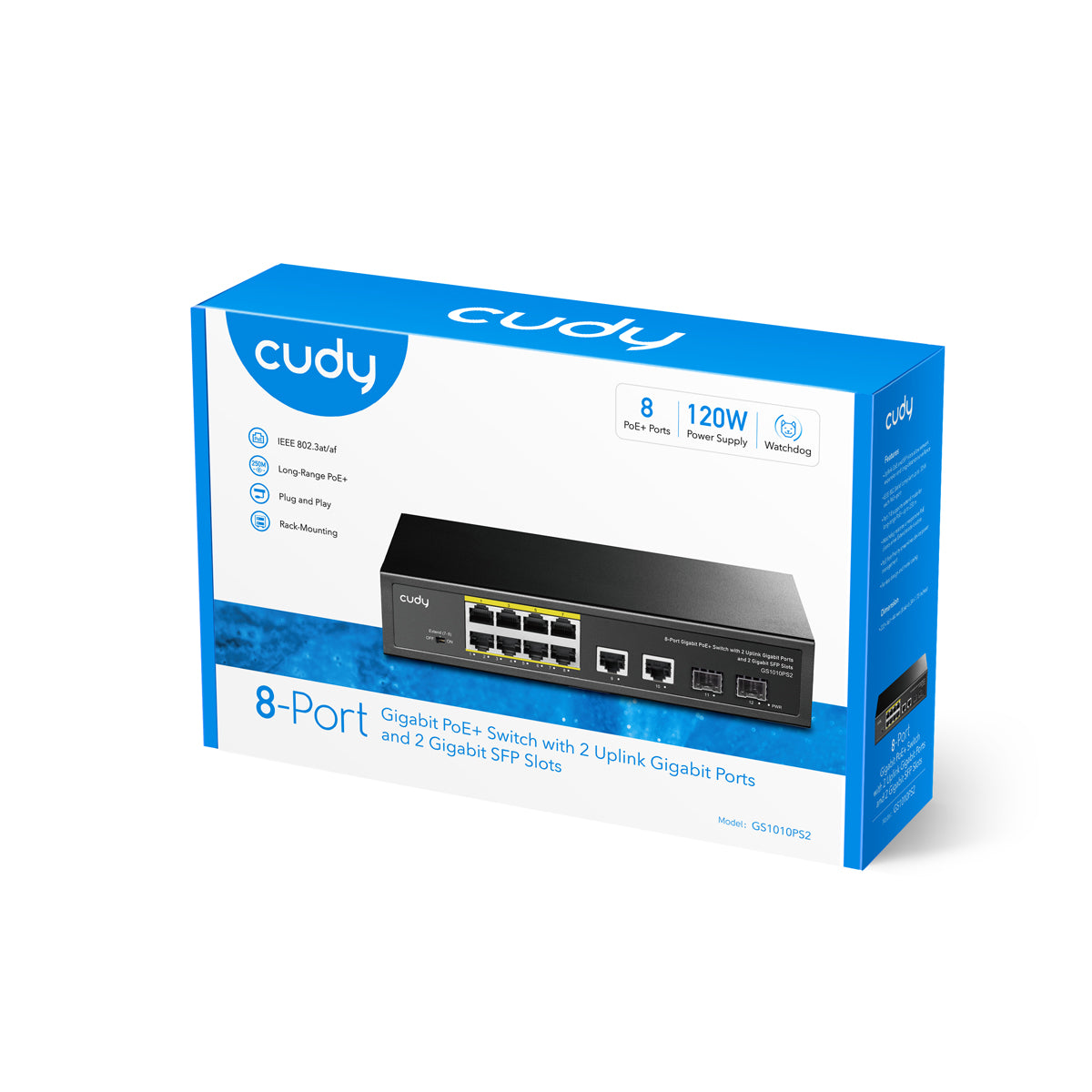 cudy-gs1010ps2-8-port-gigabit-poe-switch-120w-sfp-leise image 4