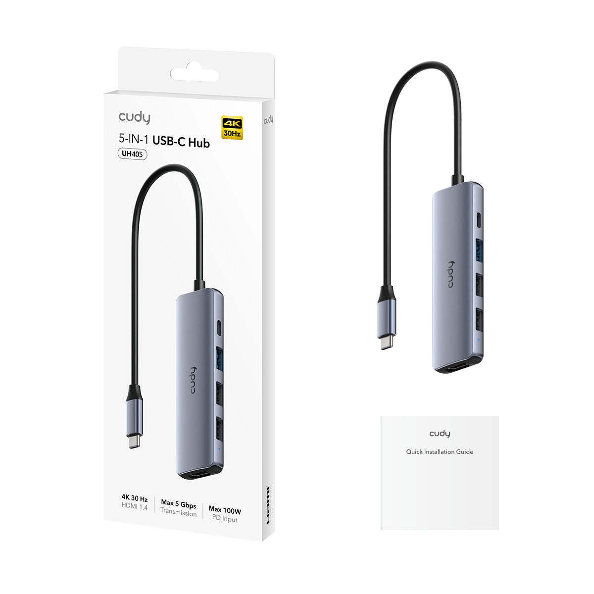 cudy-uh405-1-0-5-in-1-hdmi-4k-usb-c-hub image 2