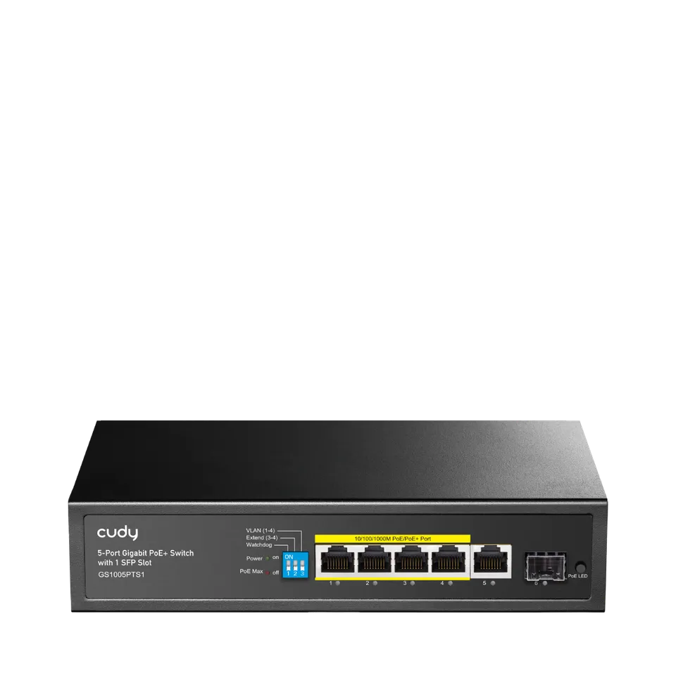 cudy-gs1005pts1-5-port-gigabit-poe-switch-120w-sfp image 1
