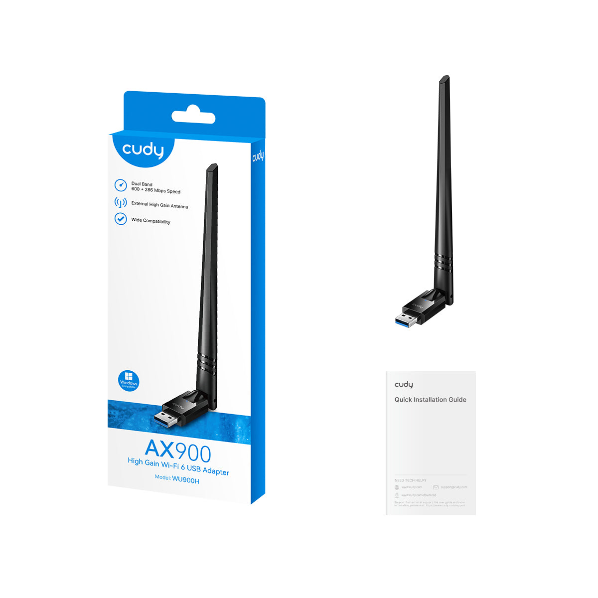 cudy-wu900h-ax900-wlan-usb-adapter-wifi-6-bluetooth-5-4 image 2