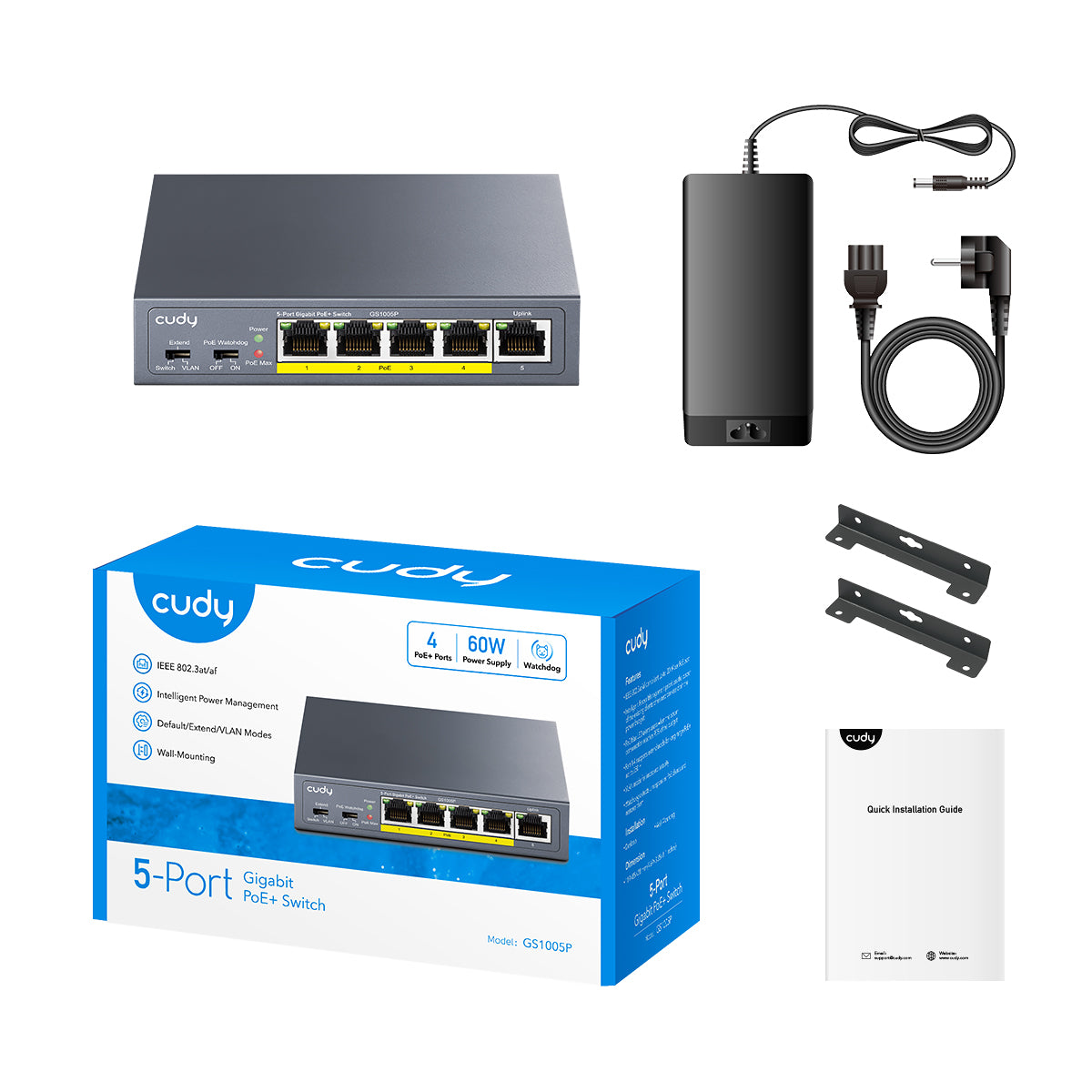 cudy-gs1005p-2-0-5-port-gigabit-poe-switch-60w image 2