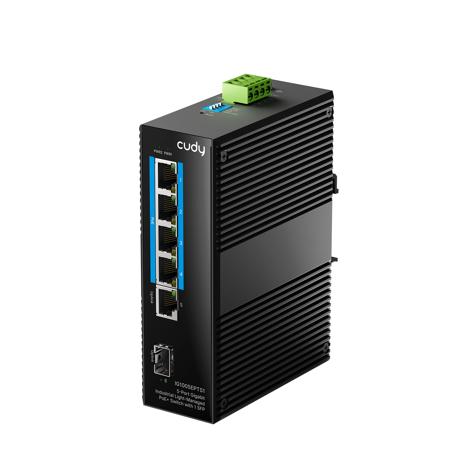 cudy-ig1005epts1-5-port-gigabit-poe-industrial-switch-sfp image 1