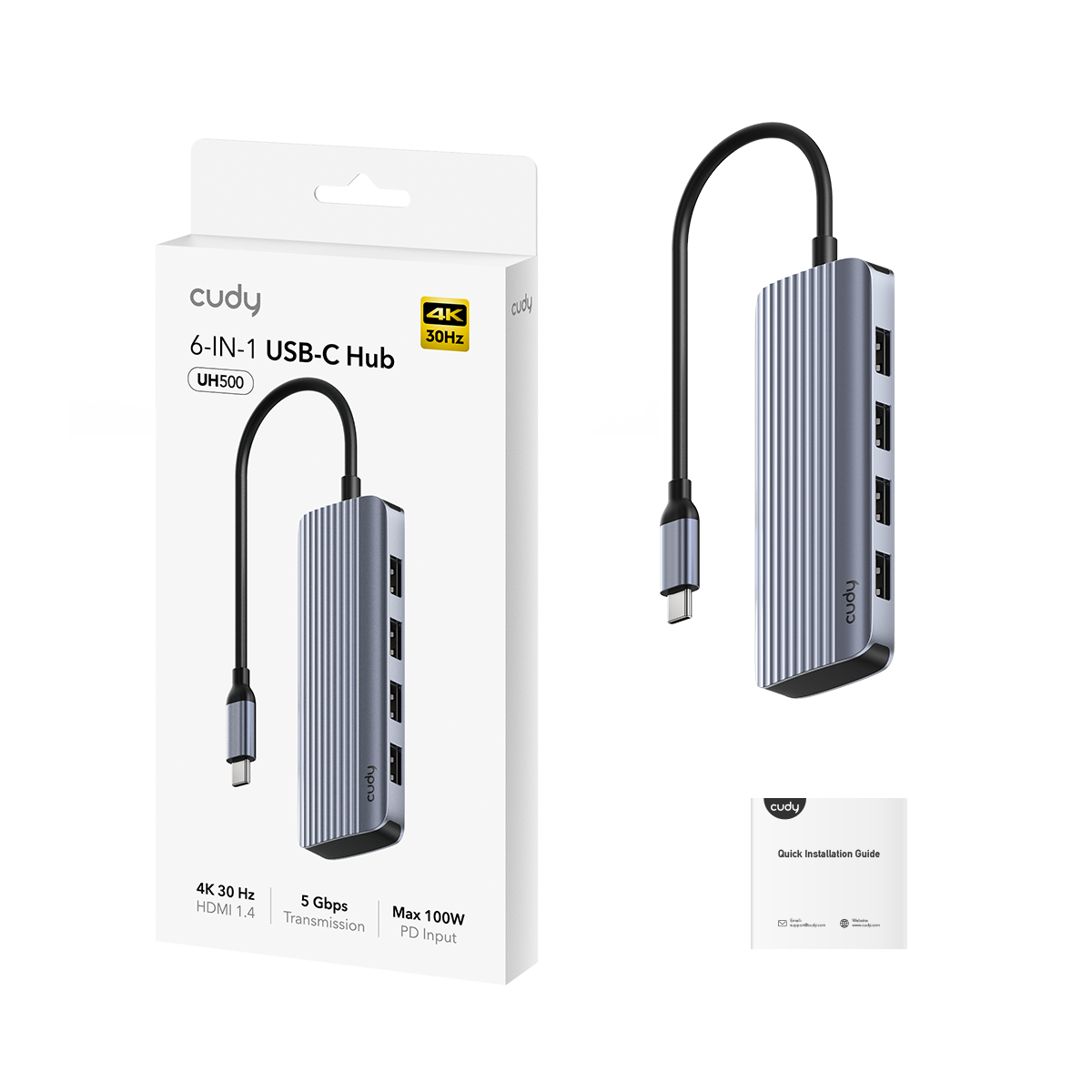 cudy-uh500-1-0-6-in-1-usb-c-hub-hdmi-4k-4x-usb-a image 4