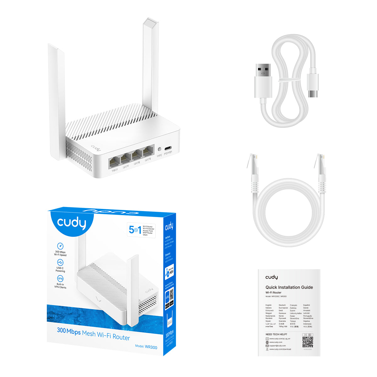 cudy-wr300-2-0-router-300-mbps-usb-c-multi-mode image 6