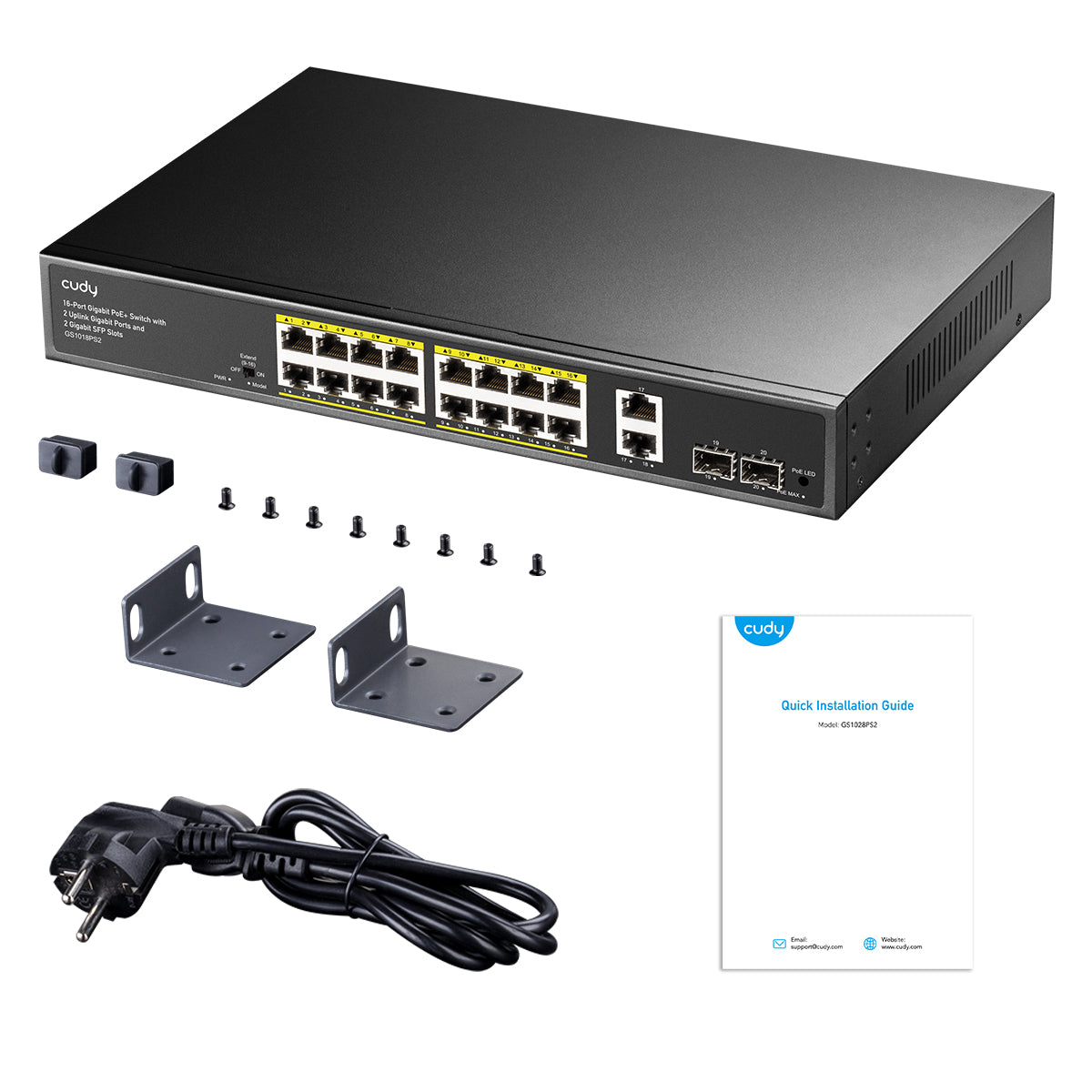 cudy-gs1018ps2-16-port-gigabit-poe-switch-200w-sfp-rack image 4