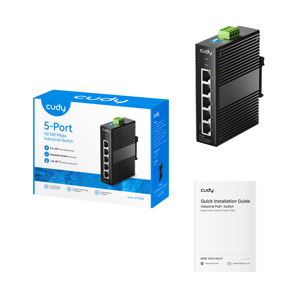 cudy-if1005-5-port-industrial-switch-10-100-mbps image 3