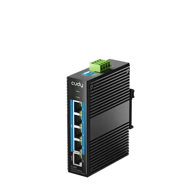 cudy-if1005p-2-0-industrie-switch-5-port-poe-10-100 image 1