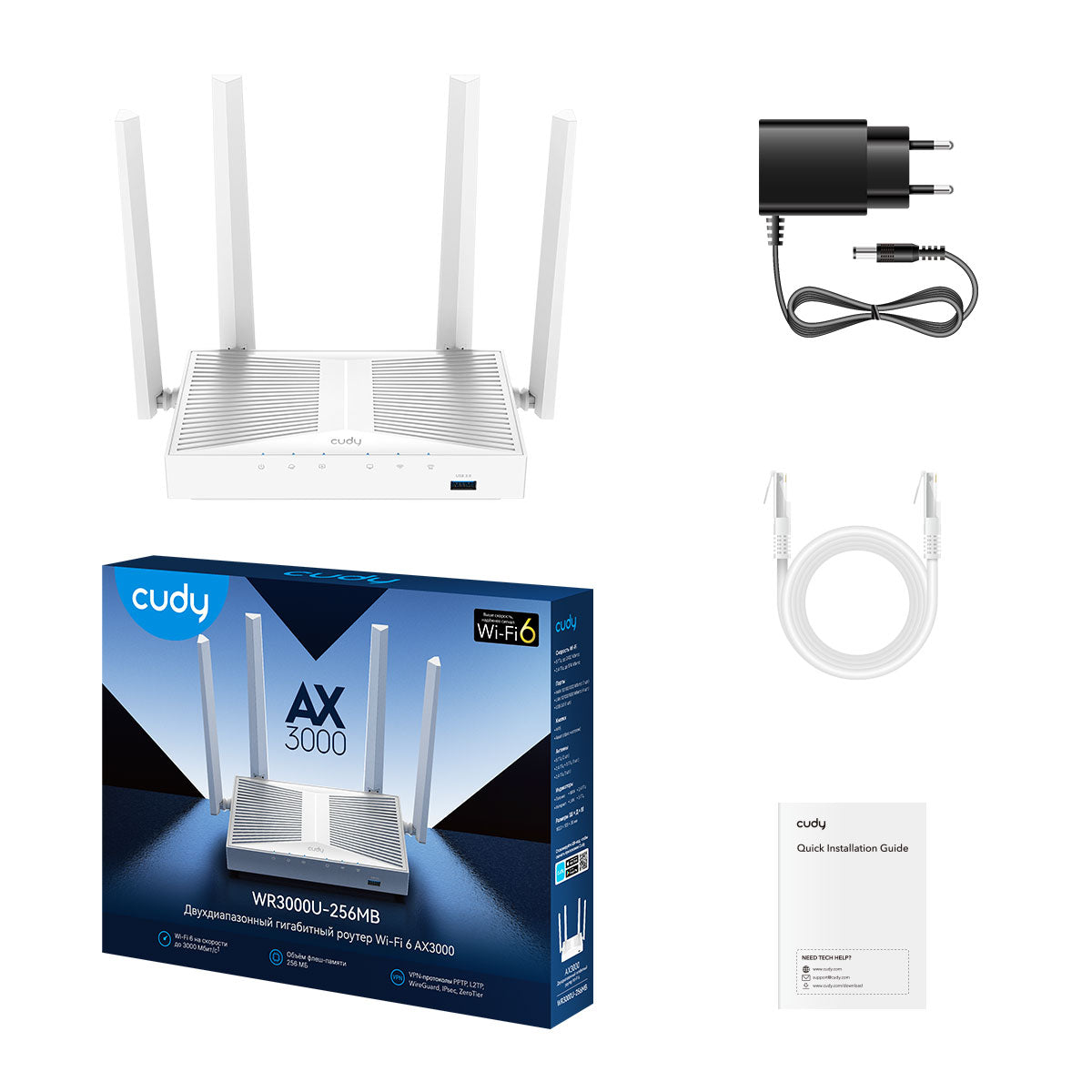 cudy-wr3000u-ax3000-gigabit-mesh-wi-fi-6-router-256mb image 3