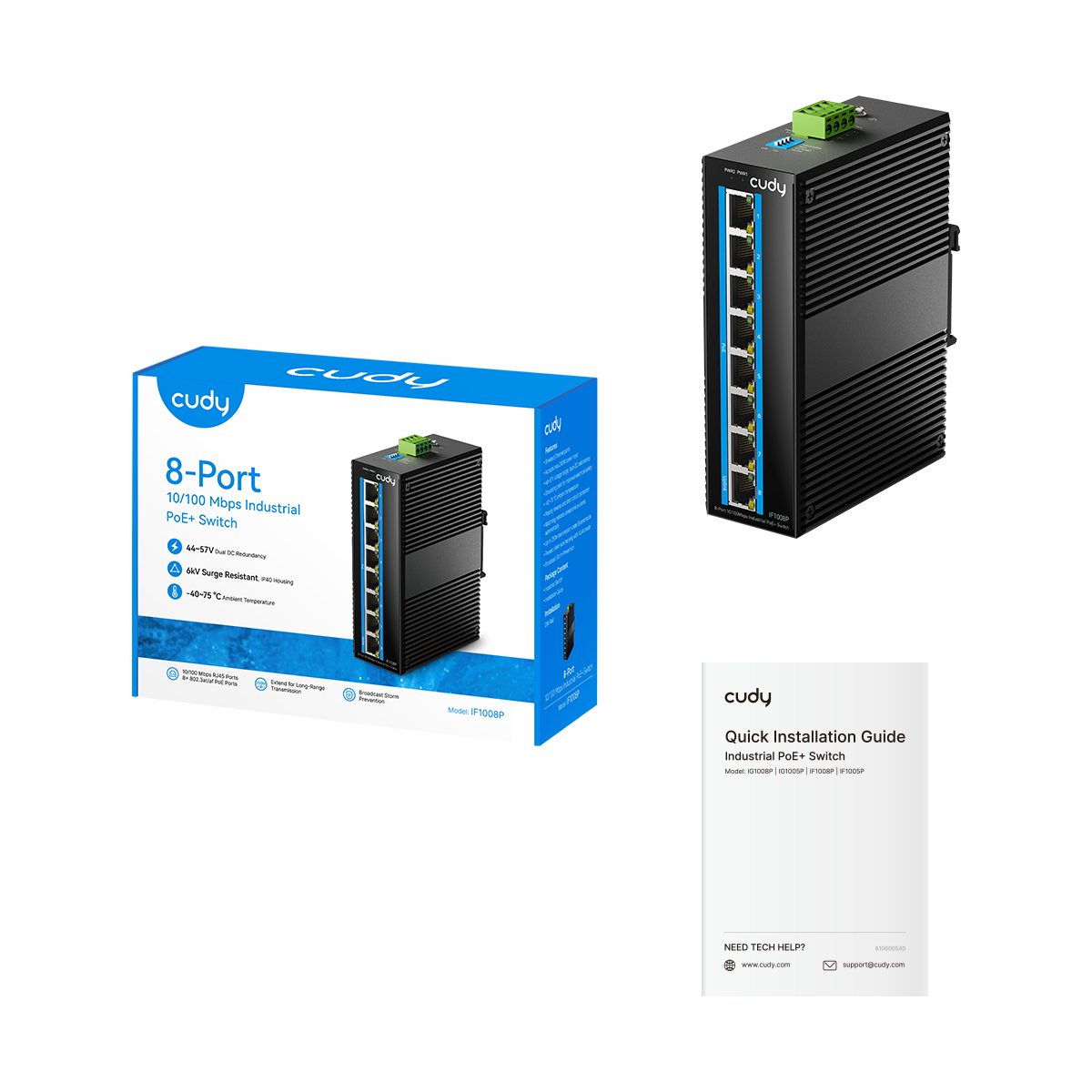 cudy-if1008p-8-port-industrial-poe-switch-10-100 image 3