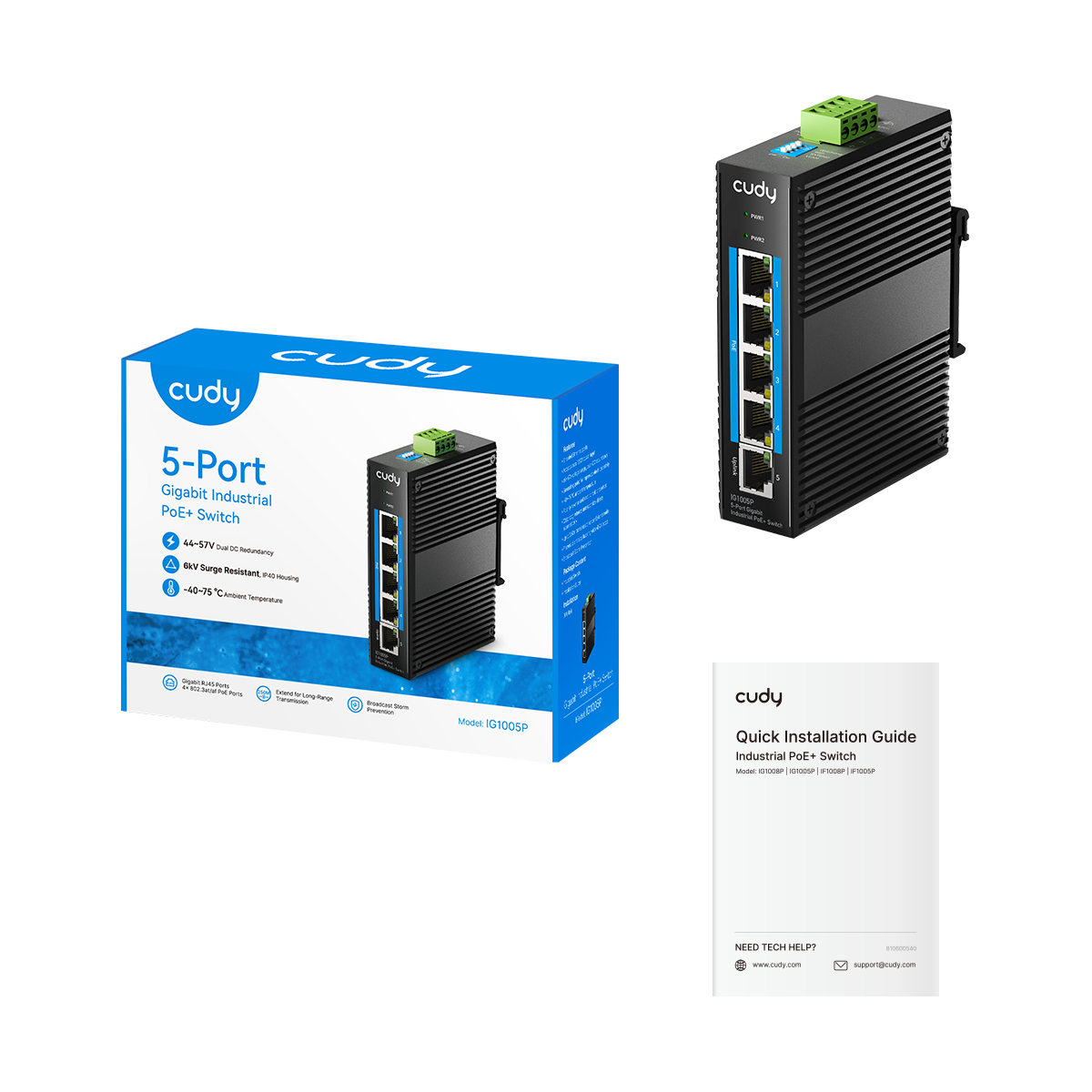 cudy-ig1005p-2-0-5-port-gigabit-poe-industrie-switch-unmanaged image 3